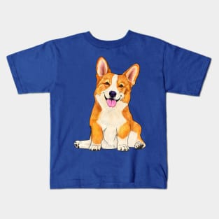 Cute sitting corgi dog Kids T-Shirt